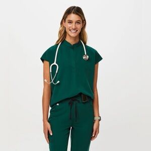 FIGS Forest Green Zamora - Petite Jogger Scrub Pants